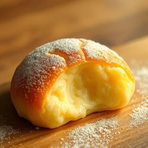 Pandebono recién horneado, con su característico color dorado y textura suave.