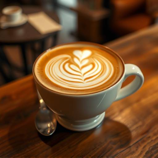 Un delicioso café latte con arte latte